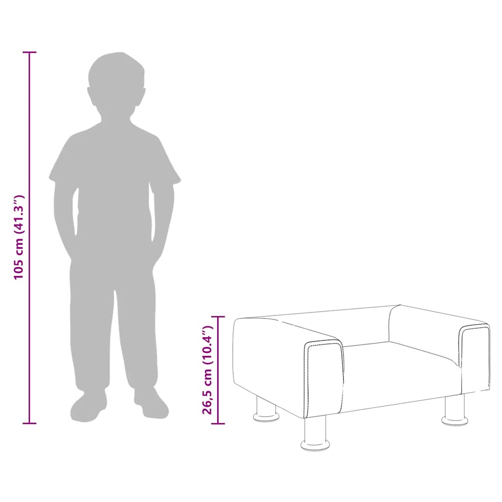 Kinderbank 50x40x26,5 cm fluweel bruin