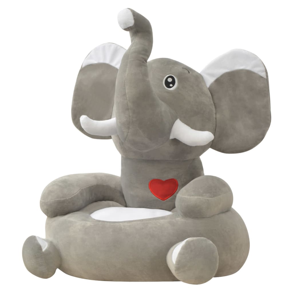Kinderstoel olifant pluche grijs