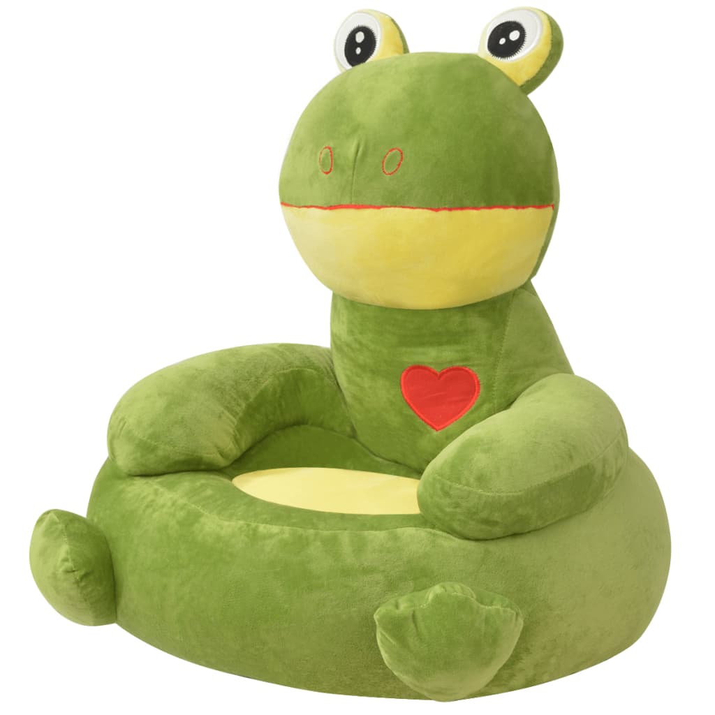 Pluche kinderstoel kikker groen
