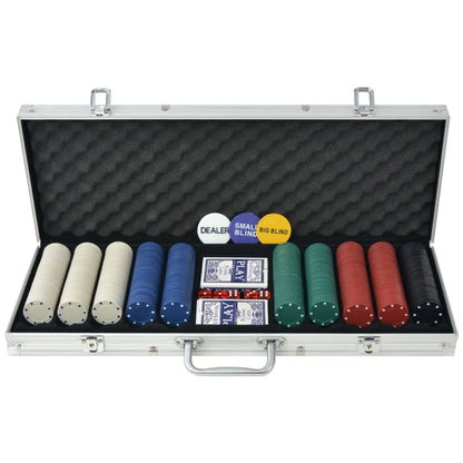 Pokerset met 500 chips aluminium