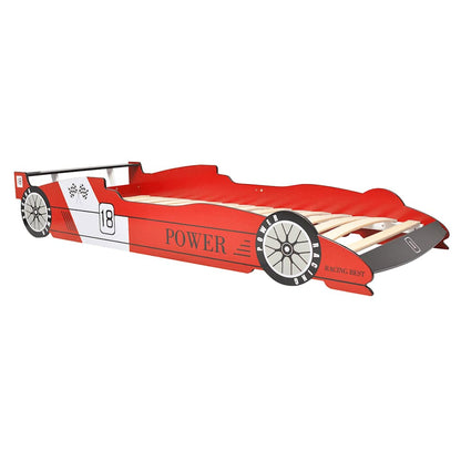 Kinderbed raceauto met LED-verlichting rood 90x200 cm