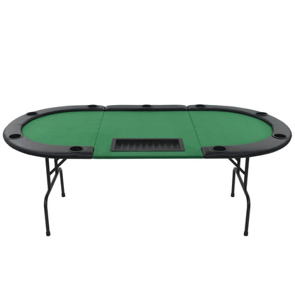 Pokertafel voor 9 spelers ovaal 3-voudig inklapbaar groen