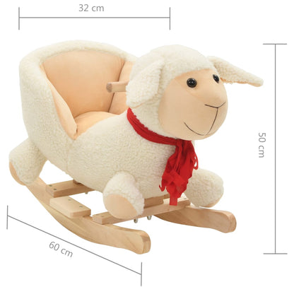 Hobbeldier schaap met rugleuning 60x32x50 cm pluche wit