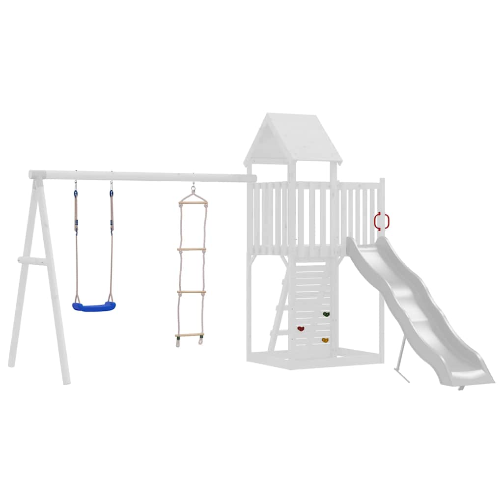 Schommelzitje met touwladder en klimstenen PE blauw