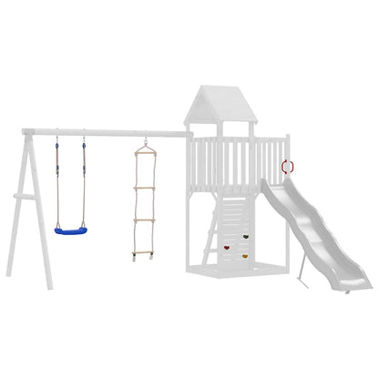 Schommelzitje met touwladder en klimstenen PE blauw