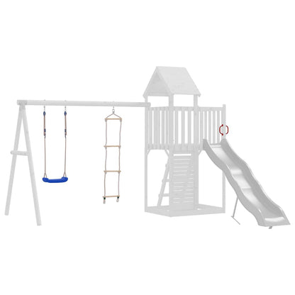 Schommelzitje met touwladder polyetheen blauw