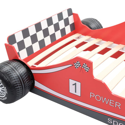 Kinderbed raceauto rood 90x200 cm