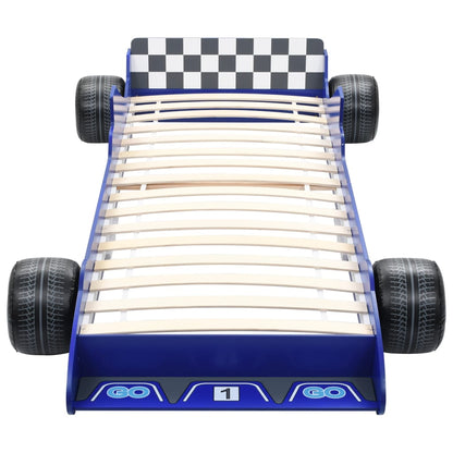 Kinderbed raceauto blauw 90x200 cm