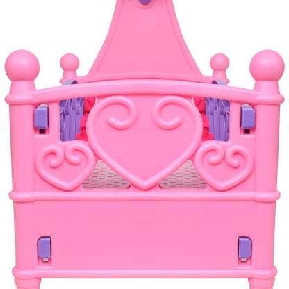 Poppenbed voor kinderen kinderkamer roze + paars