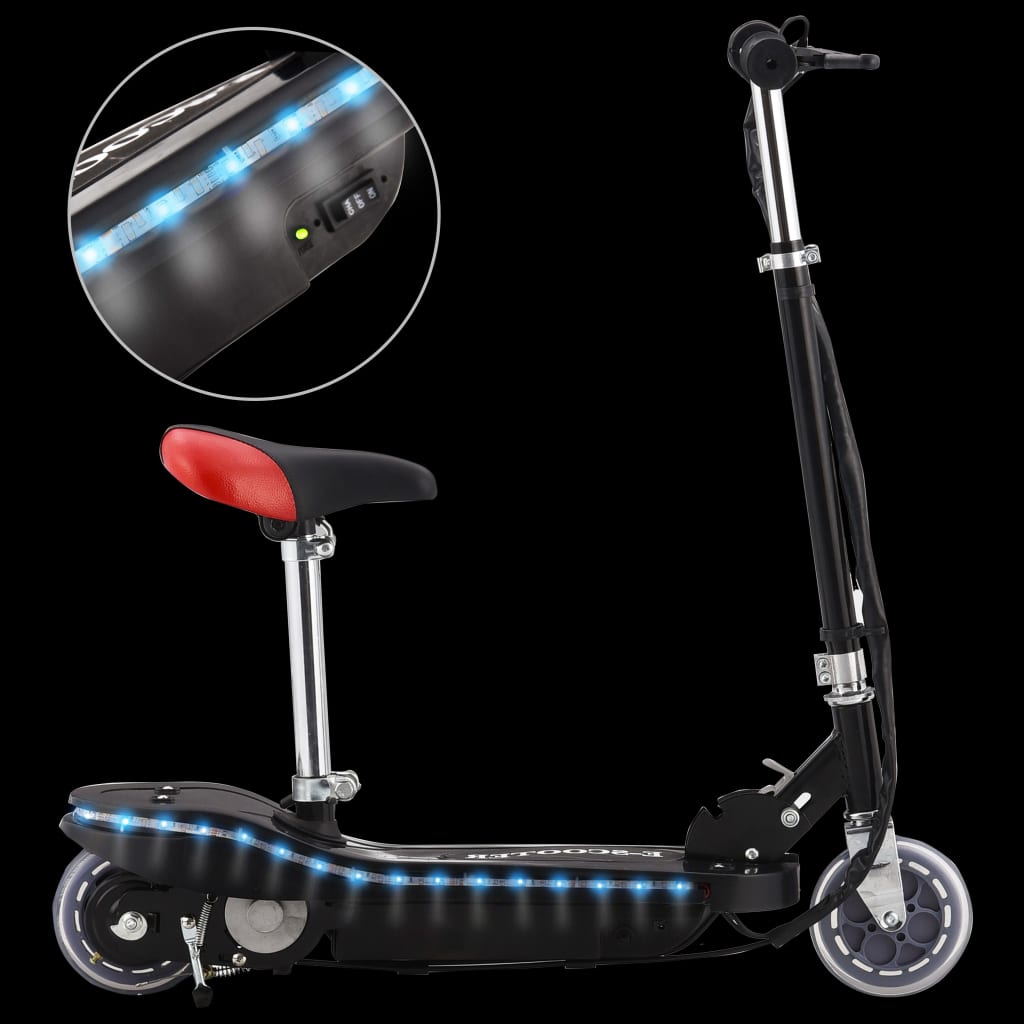 Kinderstep met zadel en LED 120 W zwart