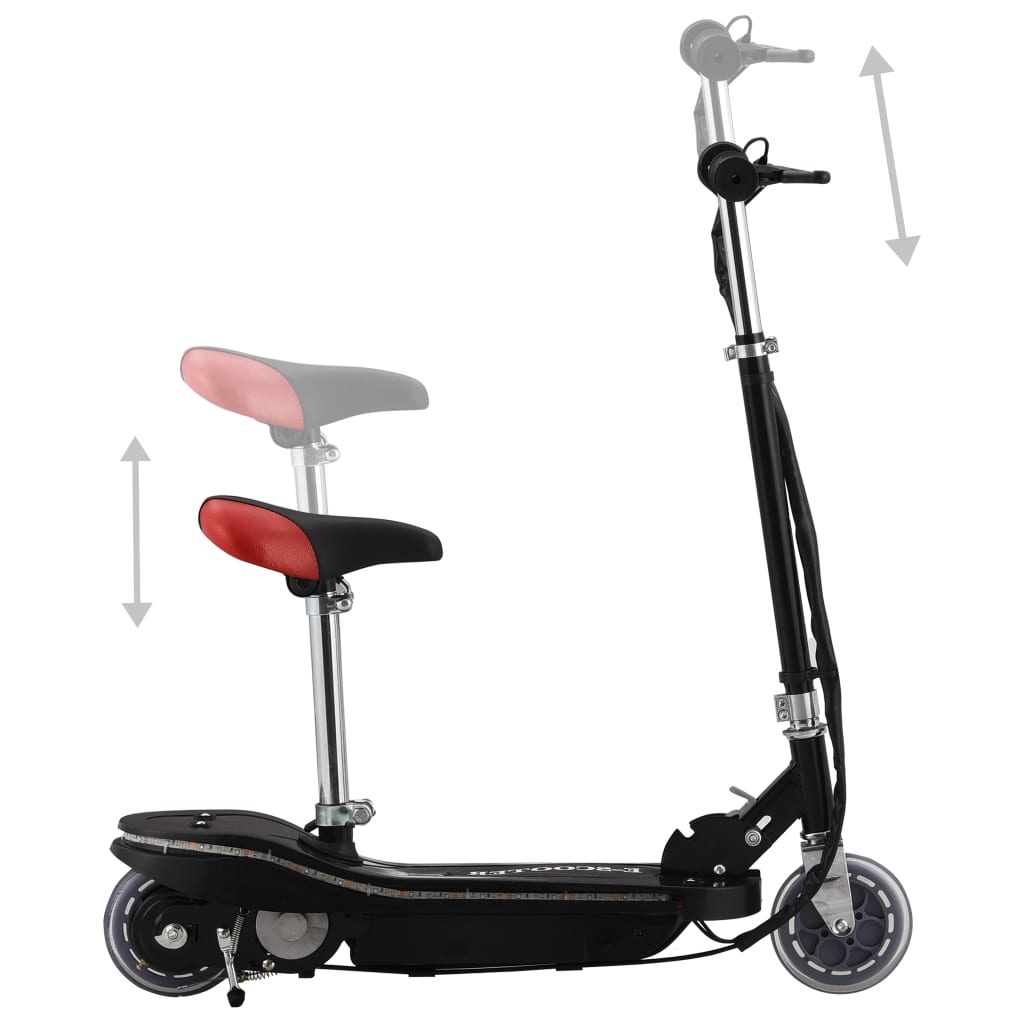 Kinderstep met zadel en LED 120 W zwart