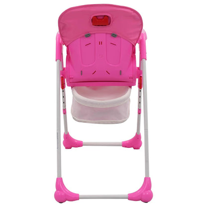 Kinderstoel hoog roze en grijs