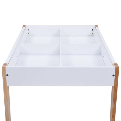 3-delige Kindertafel- en stoelenset krijtbord zwart en wit