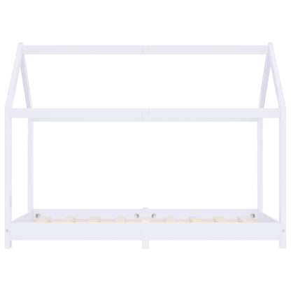 Kinderbedframe massief grenenhout wit 70x140 cm