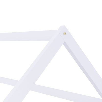 Kinderbedframe massief grenenhout wit 70x140 cm