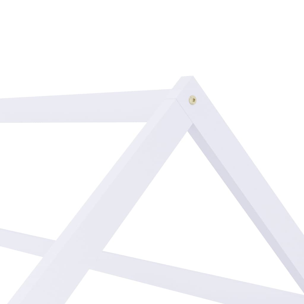 Kinderbedframe massief grenenhout wit 80x160 cm