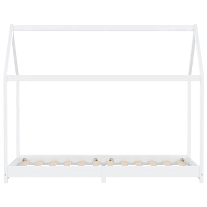 Kinderbedframe massief grenenhout wit 90x200 cm