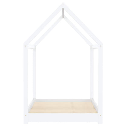 Kinderbedframe massief grenenhout wit 90x200 cm