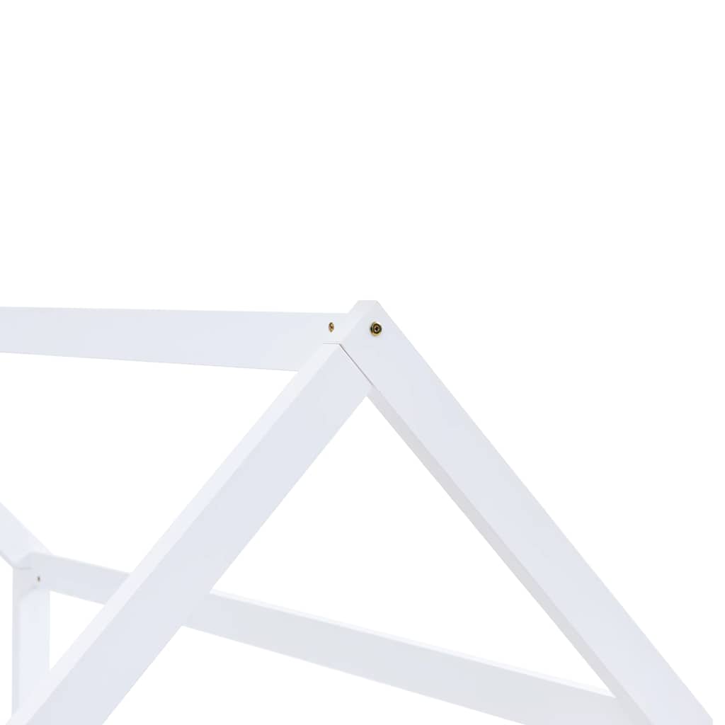 Kinderbedframe massief grenenhout wit 90x200 cm