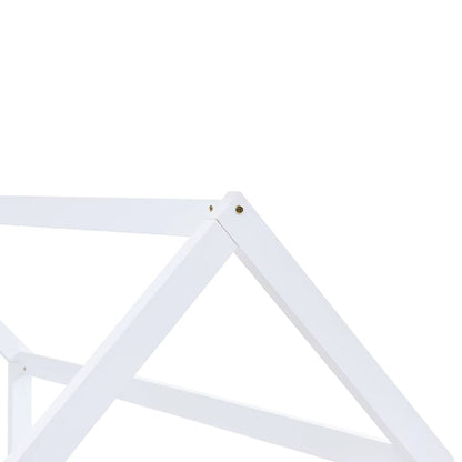 Kinderbedframe massief grenenhout wit 90x200 cm