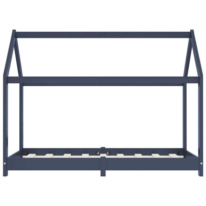 Kinderbedframe massief grenenhout grijs 80x160 cm