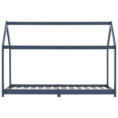 Kinderbedframe massief grenenhout grijs 90x200 cm