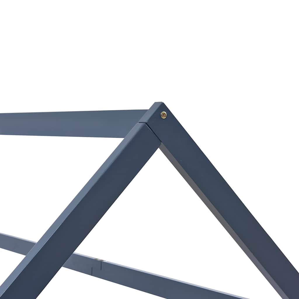 Kinderbedframe massief grenenhout grijs 90x200 cm