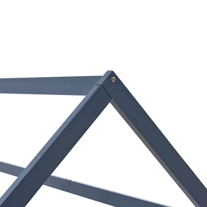 Kinderbedframe massief grenenhout grijs 90x200 cm