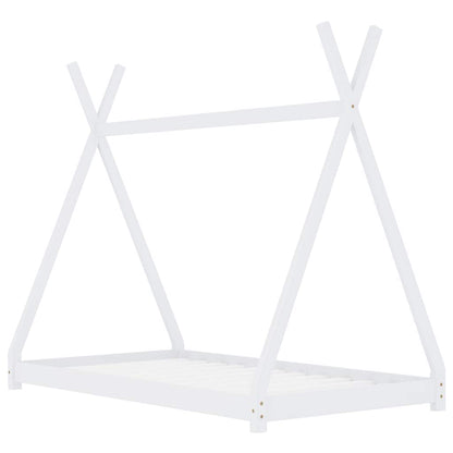 Kinderbedframe massief grenenhout wit 90x200 cm