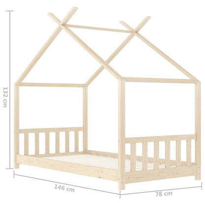 Kinderbedframe massief grenenhout 70x140 cm
