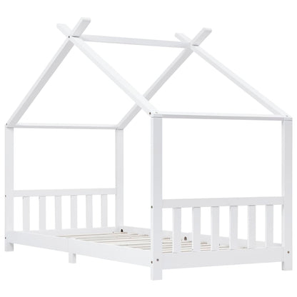 Kinderbedframe massief grenenhout wit 90x200 cm