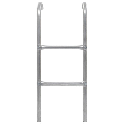 Trampolineladder met 2 sporten 72 cm staal zilverkleurig (geschikt voor 65 cm hoogte)