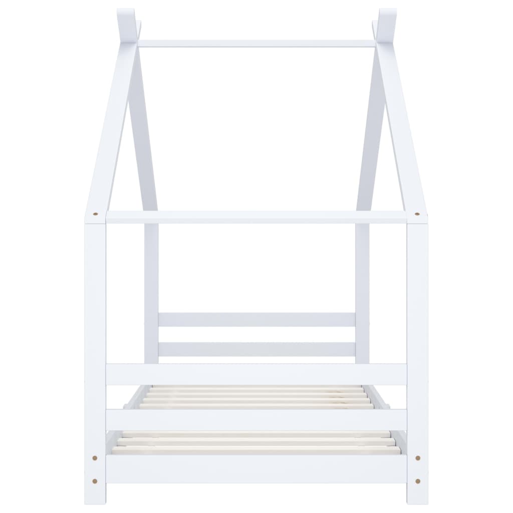 Kinderbedframe massief grenenhout wit 90x200 cm