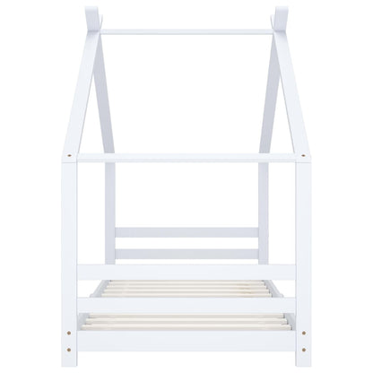 Kinderbedframe massief grenenhout wit 90x200 cm