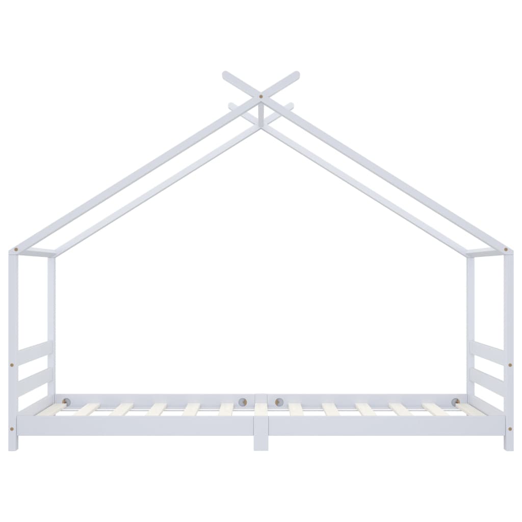 Kinderbedframe massief grenenhout wit 90x200 cm
