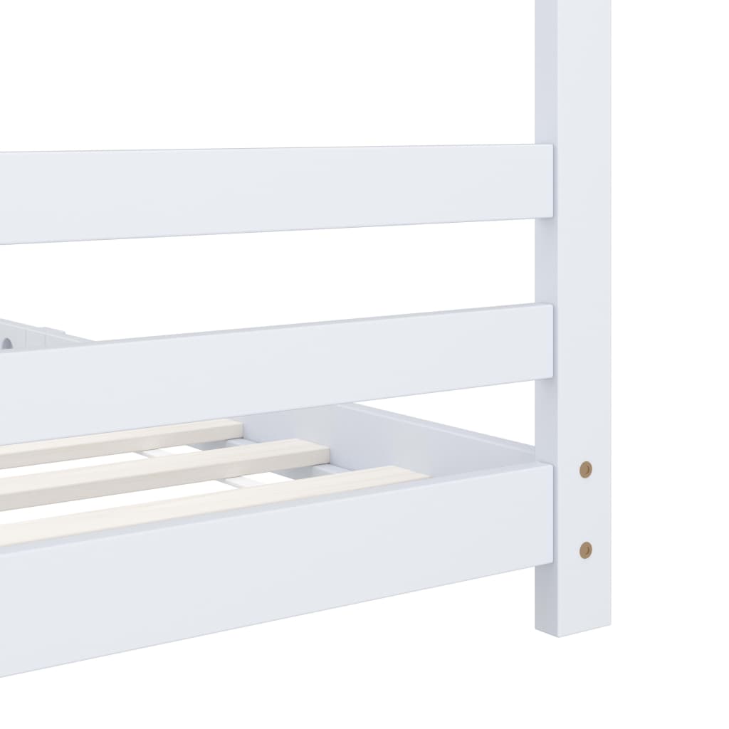 Kinderbedframe massief grenenhout wit 90x200 cm