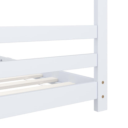 Kinderbedframe massief grenenhout wit 90x200 cm