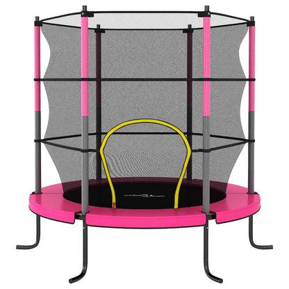 Trampoline met veiligheidsnet rond 140x160 cm roze