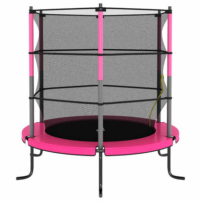 Trampoline met veiligheidsnet rond 140x160 cm roze