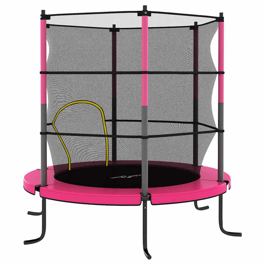 Trampoline met veiligheidsnet rond 140x160 cm roze