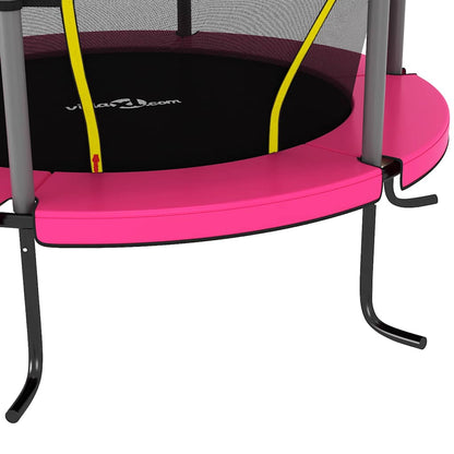 Trampoline met veiligheidsnet rond 140x160 cm roze