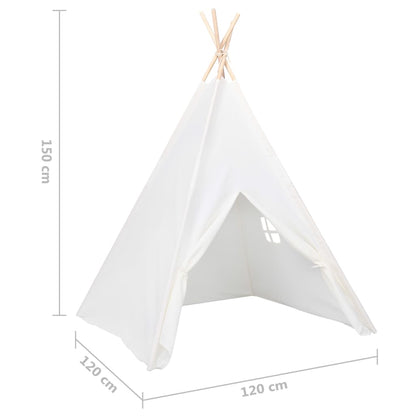 Kindertipitent met tas 120x120x150 cm peachskin wit