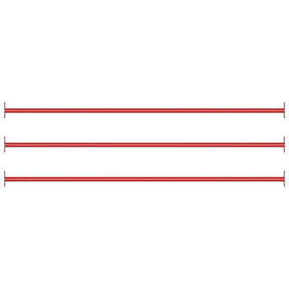 Rekstokken 3 st 125 cm staal rood
