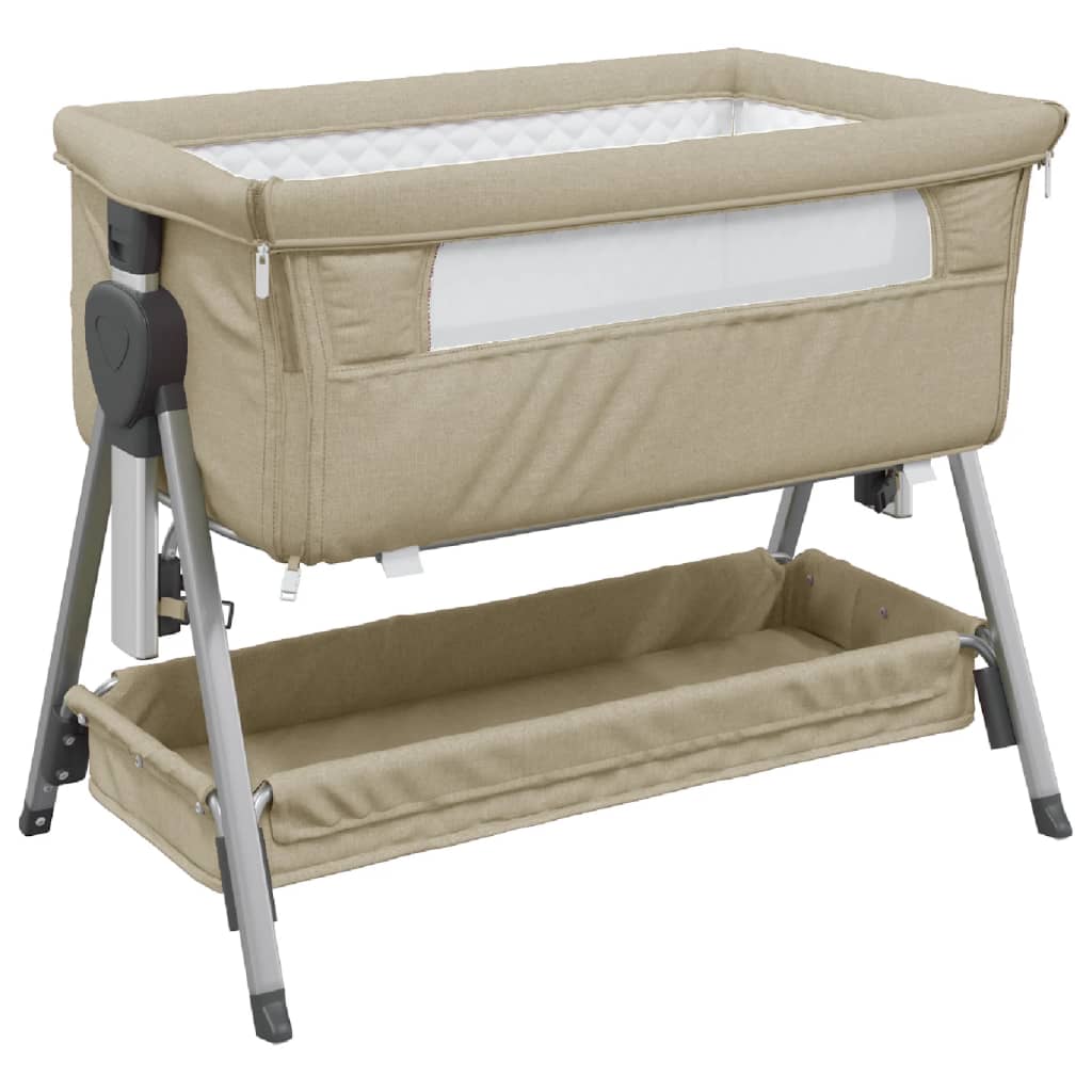 Babybox met matras linnen taupe