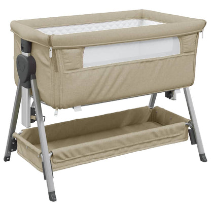 Babybox met matras linnen taupe