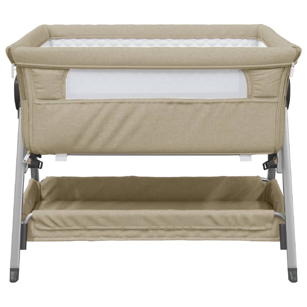 Babybox met matras linnen taupe