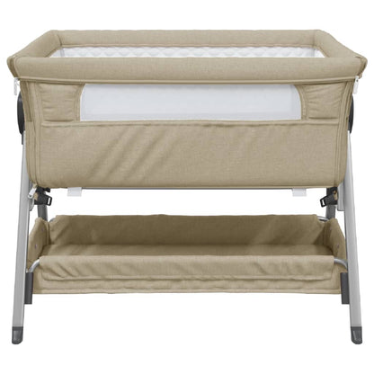 Babybox met matras linnen taupe