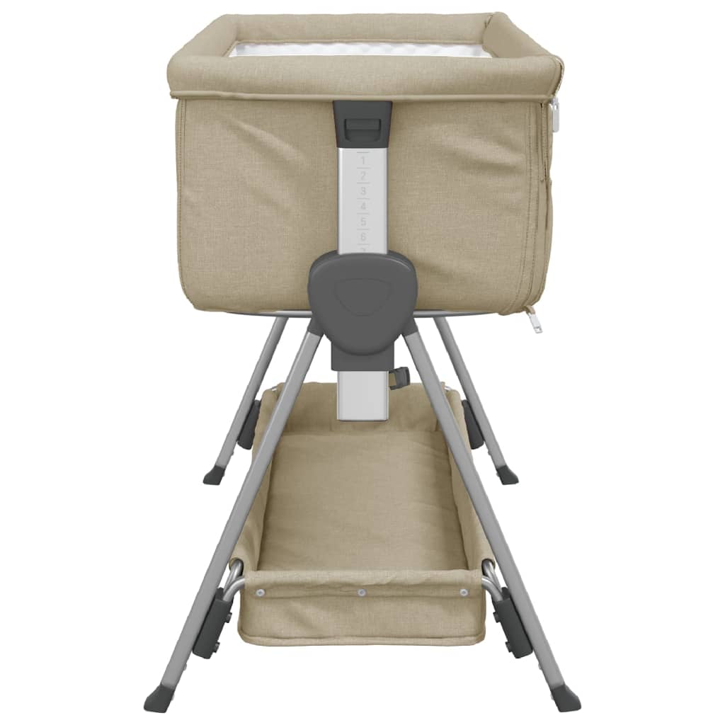 Babybox met matras linnen taupe