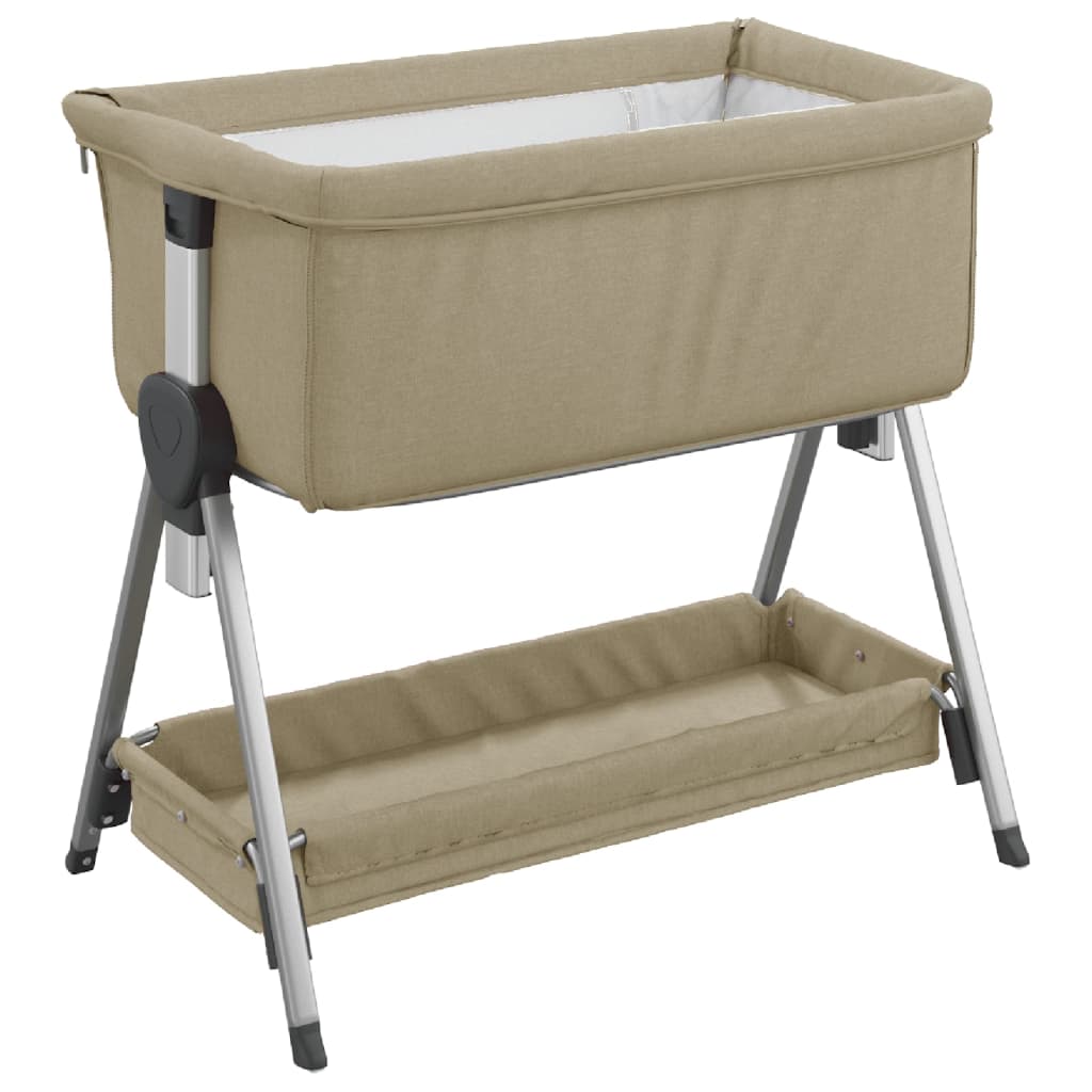 Babybox met matras linnen taupe