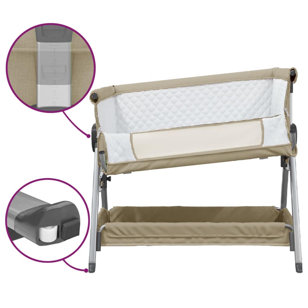 Babybox met matras linnen taupe